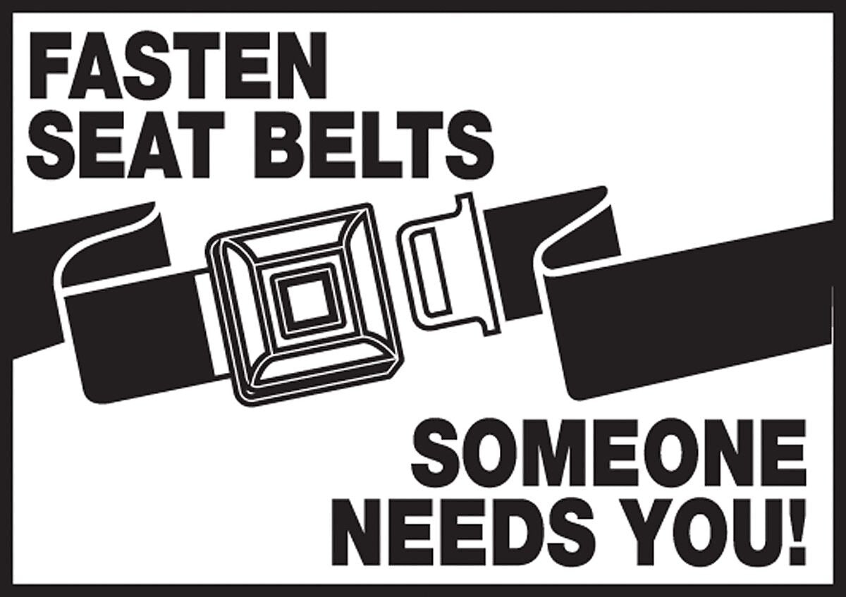 Accuform Safety Label, FASTEN SEAT BELTS SOMEONE NEEDS YOU!, 3 1/2" x 5", Adhesive Vinyl, 5/Pack (LVHR510VSP)