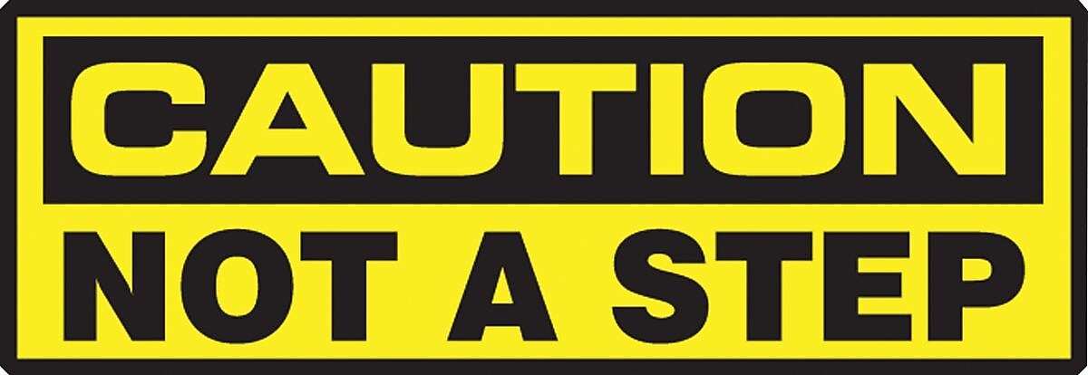 Accuform Safety Label, CAUTION NOT A STEP, 2" x 6", Adhesive Vinyl, 5/Pack (LSTF610VSP)
