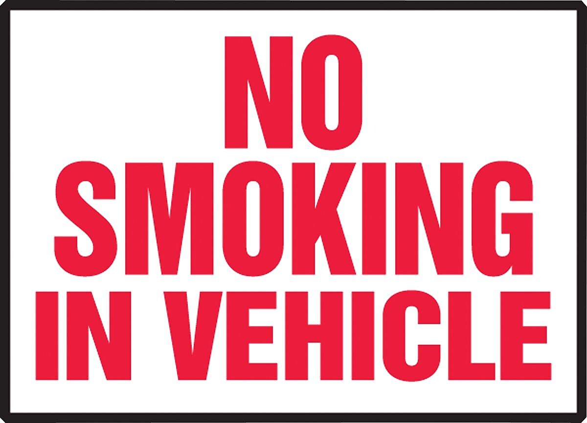 Accuform Safety Label, NO SMOKING IN VEHICLE, 3 1/2" x 5", Adhesive Vinyl, 5/Pack (LSMK551VSP)