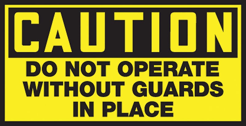 Accuform Safety Label, DO NOT OPERATE W/OUT GUARDS IN PLACE, 1 1/2"x3", Adhesive Vinyl, 10/Pack (LEQM605VSP)