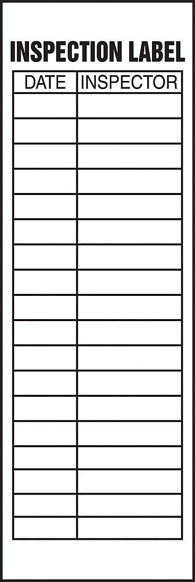 Accuform Safety Label, INSPECTION LABEL, 6" x 2", Adhesive Vinyl, 5/Pack (LELC525VSP)