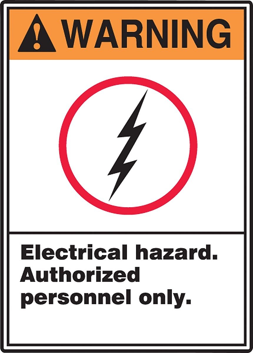 Accuform Label, WARNING ELECTRICAL HAZARD AUTHORIZED PERSONNEL, 5"x3 1/2", Adhesive Vinyl, 5/Pack (LELC335VSP)