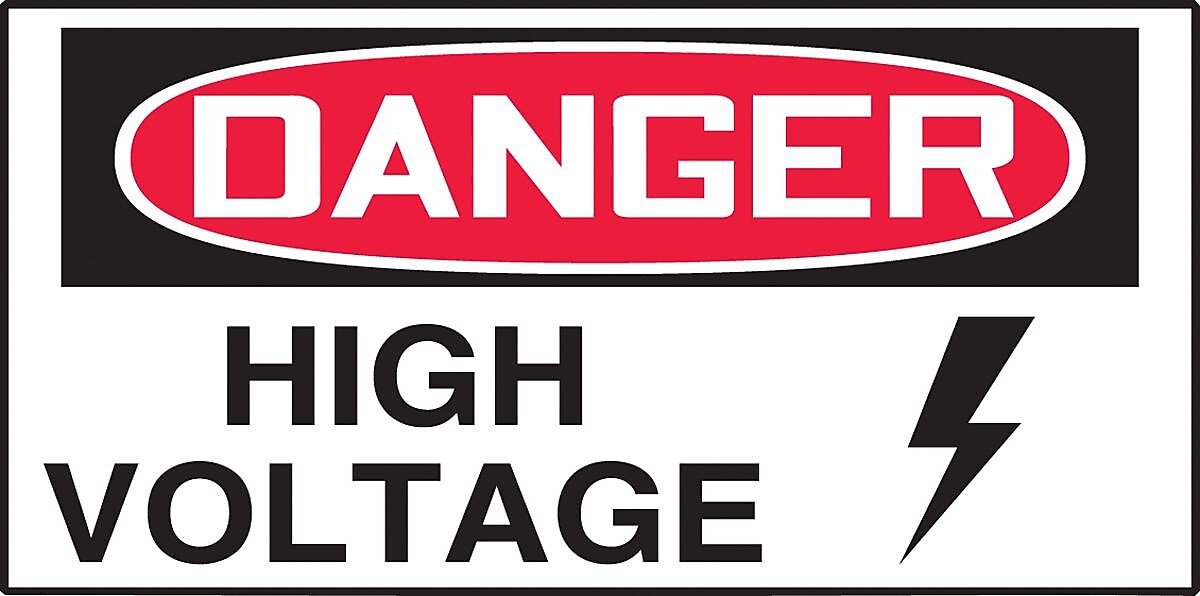 Accuform Safety Label, DANGER HIGH VOLTAGE, 1 1/2" x 3", Adhesive Vinyl, 10/Pack (LELC101VSP)