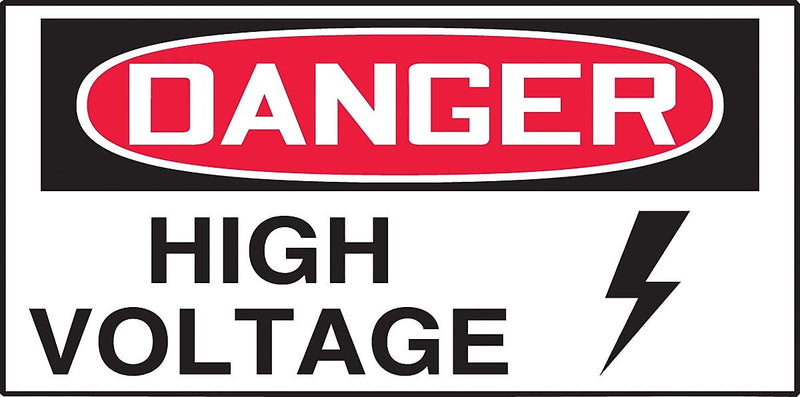 Accuform Safety Label, DANGER HIGH VOLTAGE, 1 1/2" x 3", Adhesive Vinyl, 10/Pack (LELC101VSP)