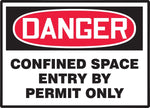 Accuform Label, DANGER CONFINED SPACE ENTRY BY PERMIT ONLY, 3 1/2"x5", Adhesive Vinyl, 5/Pack (LCSP244VSP)
