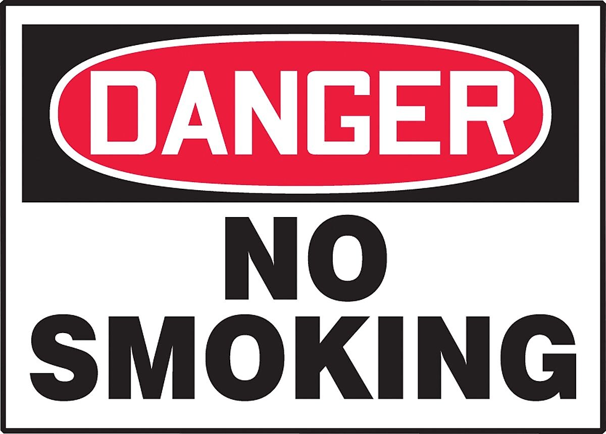 Accuform Signs Safety Label, DANGER NO SMOKING, 3 1/2" x 5", Adhesive Vinyl, 5/Pack