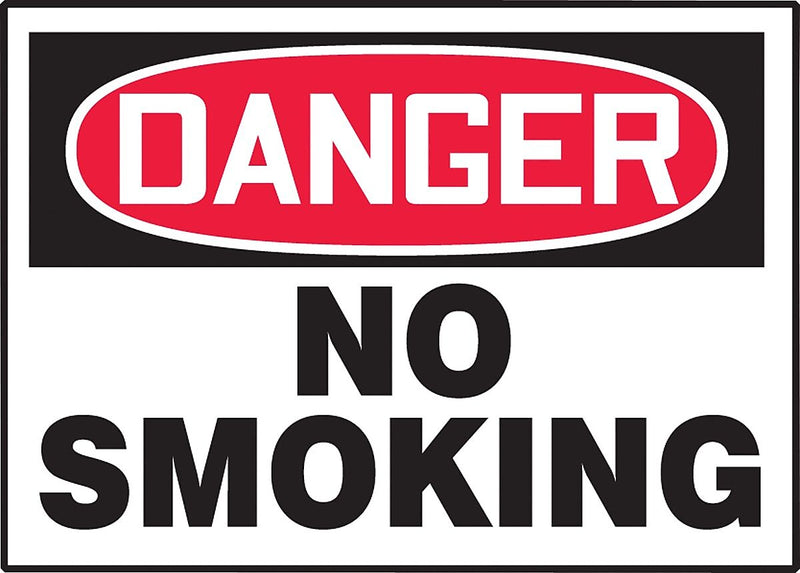 Accuform Signs Safety Label, DANGER NO SMOKING, 3 1/2" x 5", Adhesive Vinyl, 5/Pack