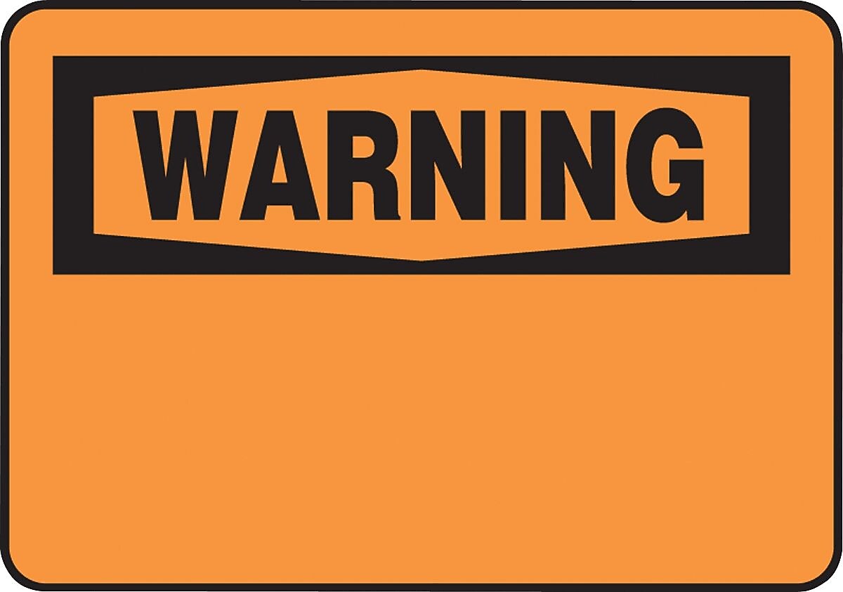Accuform Safety Label, WARNING (BLANK), 3 1/2" x 5", Adhesive Vinyl, 5/Pack (LRBH333VSP)