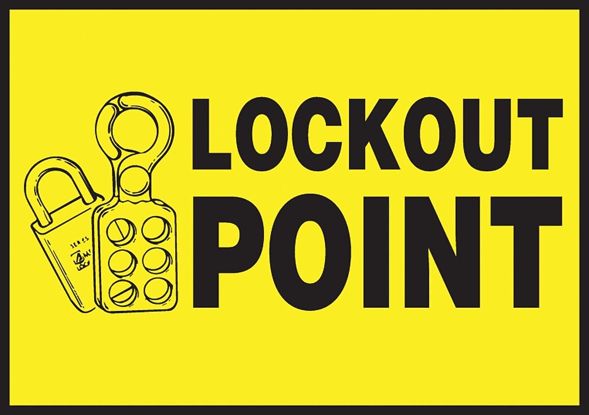 Accuform Safety Label, LOCKOUT POINT, 3 1/2" x 5", Adhesive Vinyl, 5/Pack (LLKT510VSP)