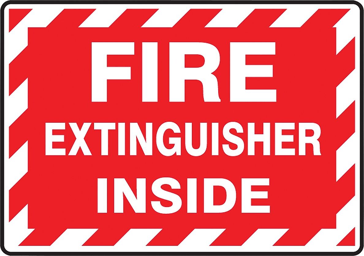 Accuform Safety Label, FIRE EXTINGUISHER INSIDE, 3 1/2" x 5", Adhesive Vinyl, 5/Pack (LFXG571VSP)