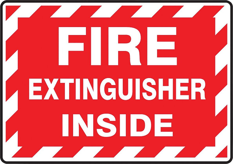 Accuform Safety Label, FIRE EXTINGUISHER INSIDE, 3 1/2" x 5", Adhesive Vinyl, 5/Pack (LFXG571VSP)