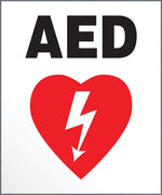 Accuform Safety Label, AED, 6" x 5", Adhesive Vinyl, 5/Pack (LFSD521VSP)