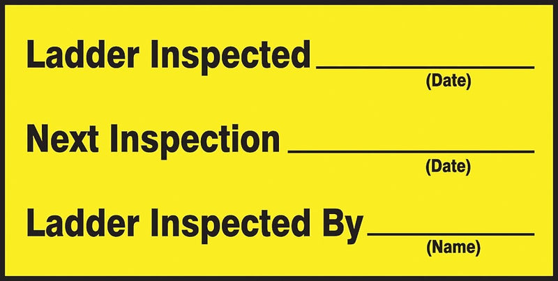 Accuform Label; LADDER INSPECTED #, NEXT INSPECTION #, INSPECTED BY #, 1 1/2"x3", Vinyl, 10/Pack (LCRT507VSP)