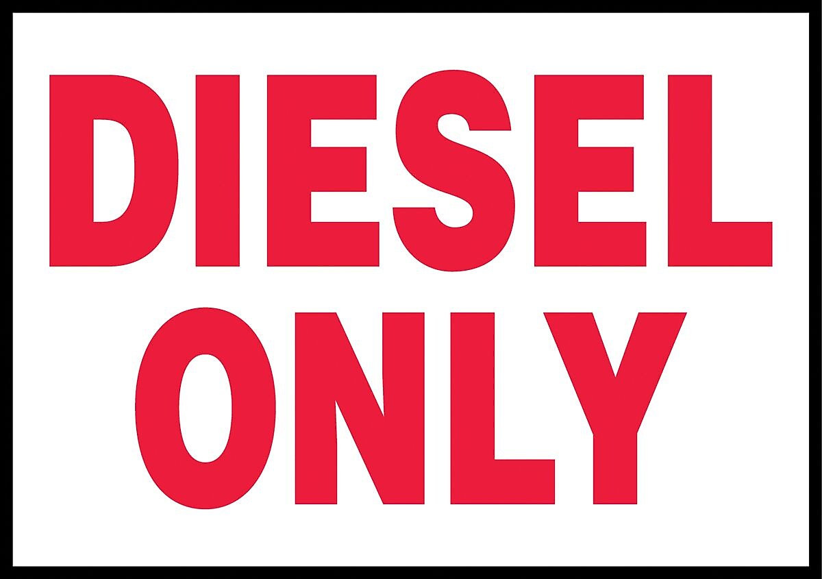 Accuform Signs Safety Label, DIESEL ONLY, 3 1/2" x 5", Adhesive Vinyl, 5/Pack