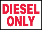 Accuform Signs Safety Label, DIESEL ONLY, 3 1/2" x 5", Adhesive Vinyl, 5/Pack