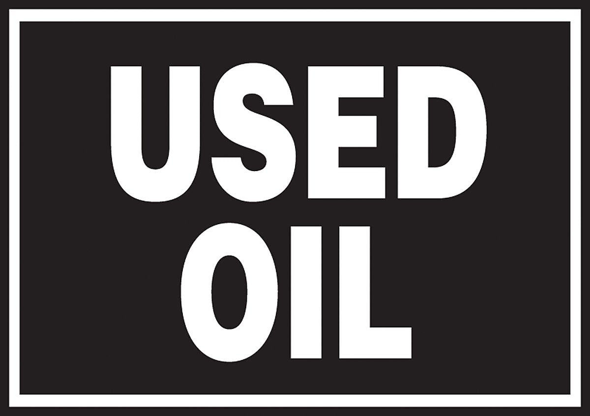 Accuform Signs Safety Label, USED OIL, 3 1/2" x 5", Adhesive Vinyl, 5/Pack