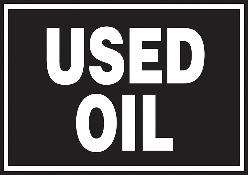 Accuform Signs Safety Label, USED OIL, 3 1/2" x 5", Adhesive Vinyl, 5/Pack