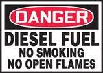 Accuform Label, DANGER DIESEL FUEL NO SMOKING NO OPEN FLAMES, 3 1/2"x5", Adhesive Vinyl, 5/Pack (LCHL018VSP)