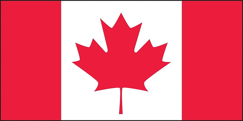 Accuform Signs Hard Hat/Helmet Decal, CANADIAN FLAG, 2" x 4", Reflective Adhesive Vinyl, 5/Pack