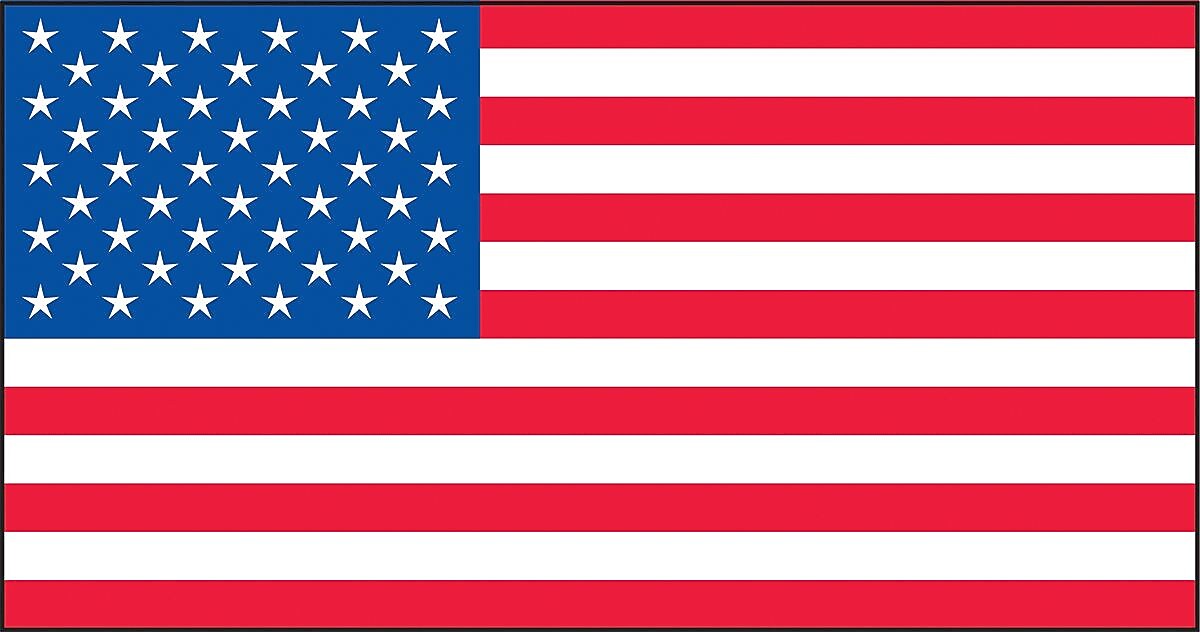 Accuform Hard Hat/Helmet Decal, AMERICAN FLAG, 1½" x 3", Adhesive Vinyl, 10/Pack (LHTL201)