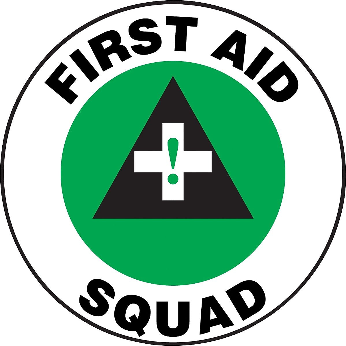 Accuform Hard Hat/Helmet Decal, FIRST AID SQUAD, 2¼", Adhesive Vinyl, 10/Pack (LHTL123)