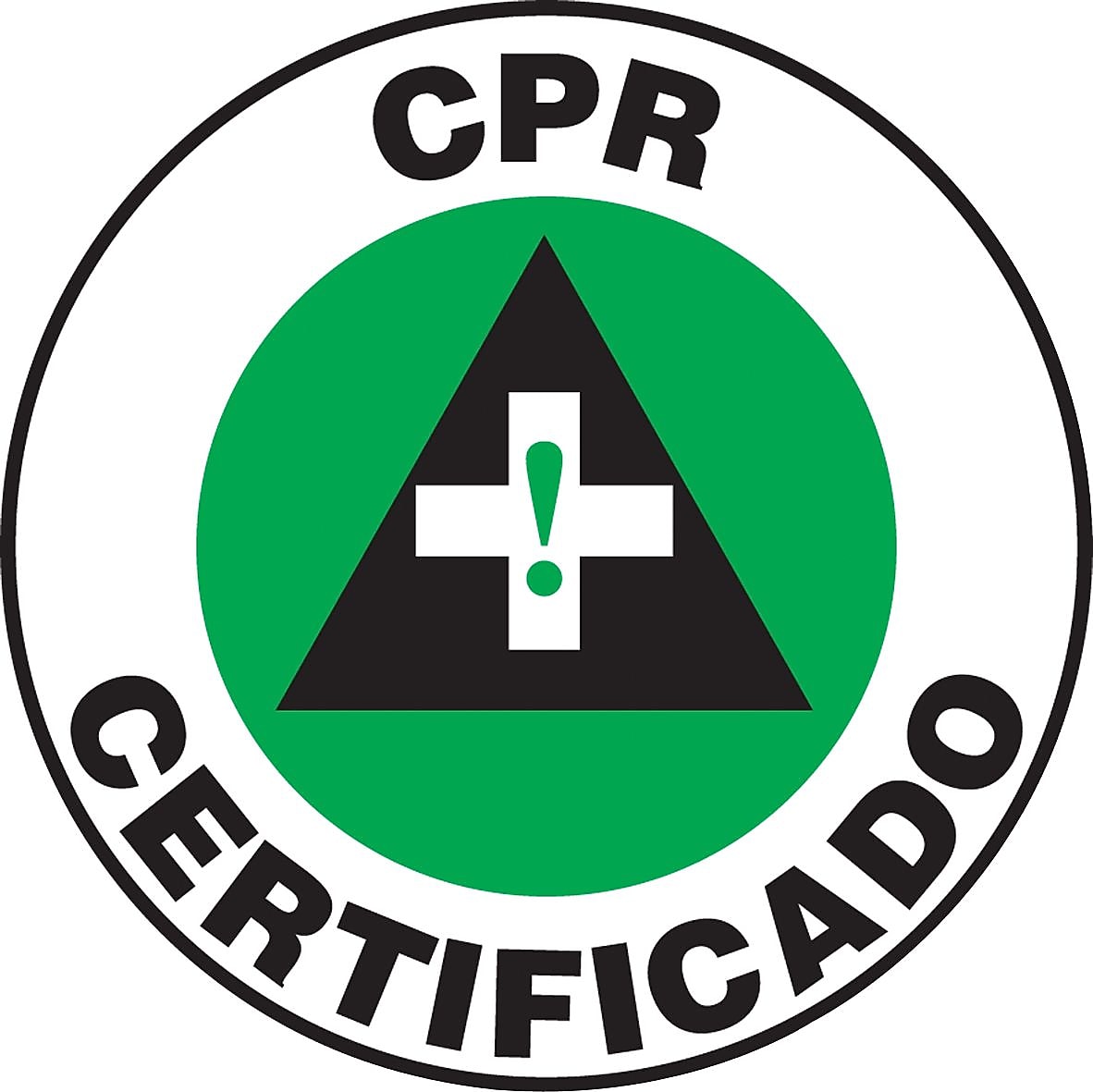 Accuform Signs Hard Hat/Helmet Decal, CPR CERTIFICADO, 2 1/4", Adhesive Vinyl, 10/Pack