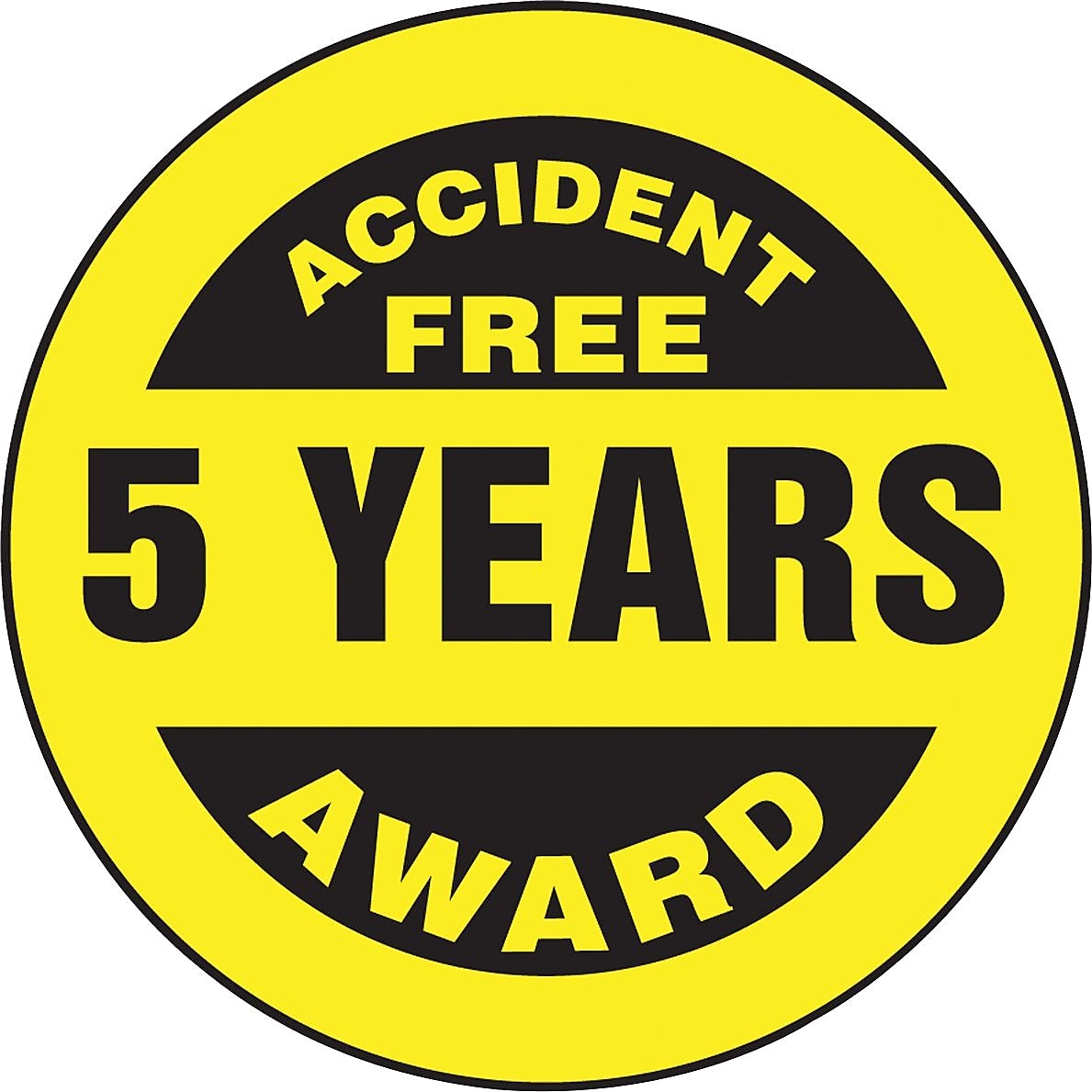 Accuform Hard Hat/Helmet Decal, ACCIDENT FREE AWARD - 5 YEARS, 2¼", Adhesive Vinyl, 10/Pack (LHTL378)
