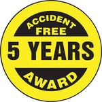 Accuform Hard Hat/Helmet Decal, ACCIDENT FREE AWARD - 5 YEARS, 2¼", Adhesive Vinyl, 10/Pack (LHTL378)