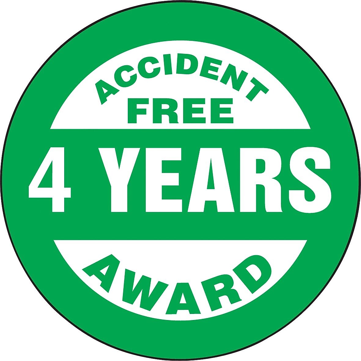 Accuform Hard Hat/Helmet Decal, ACCIDENT FREE AWARD - 4 YEARS, 2 1/4", Adhesive Vinyl, 10/Pack (LHTL376)