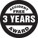 Accuform Hard Hat/Helmet Decal, ACCIDENT FREE AWARD - 3 YEARS, 2¼", Adhesive Vinyl, 10/Pack (LHTL374)