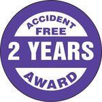 Accuform Hard Hat/Helmet Decal, ACCIDENT FREE AWARD - 2 YEARS, 2¼", Adhesive Vinyl, 10/Pack (LHTL372)