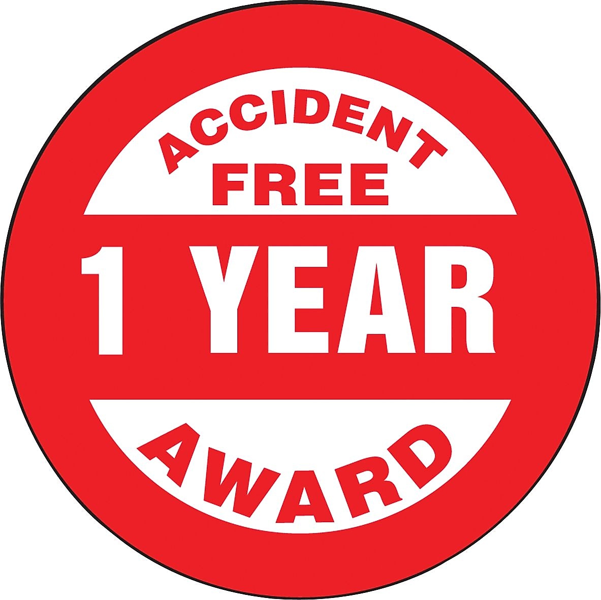 Accuform Hard Hat/Helmet Decal, ACCIDENT FREE AWARD - 1 YEAR, 2 1/4", Adhesive Vinyl, 10/Pack (LHTL370)