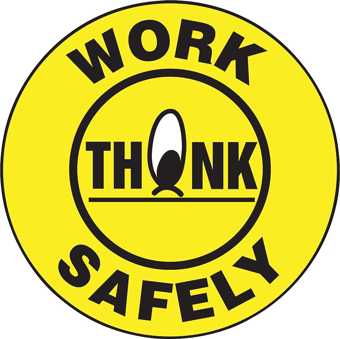 Accuform Hard Hat/Helmet Decal, THINK WORK SAFELY, 2 1/4", Adhesive Vinyl, 10/Pack (LHTL326)