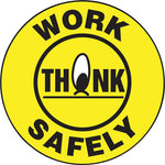 Accuform Hard Hat/Helmet Decal, THINK WORK SAFELY, 2 1/4", Adhesive Vinyl, 10/Pack (LHTL326)