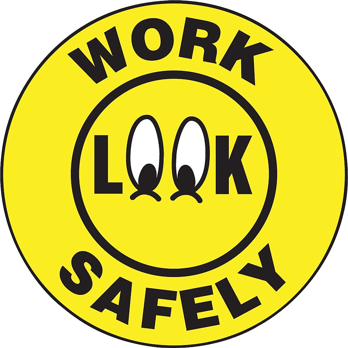 Accuform Hard Hat/Helmet Decal, LOOK WORK SAFELY, 2¼", Adhesive Vinyl, 10/Pack (LHTL328)