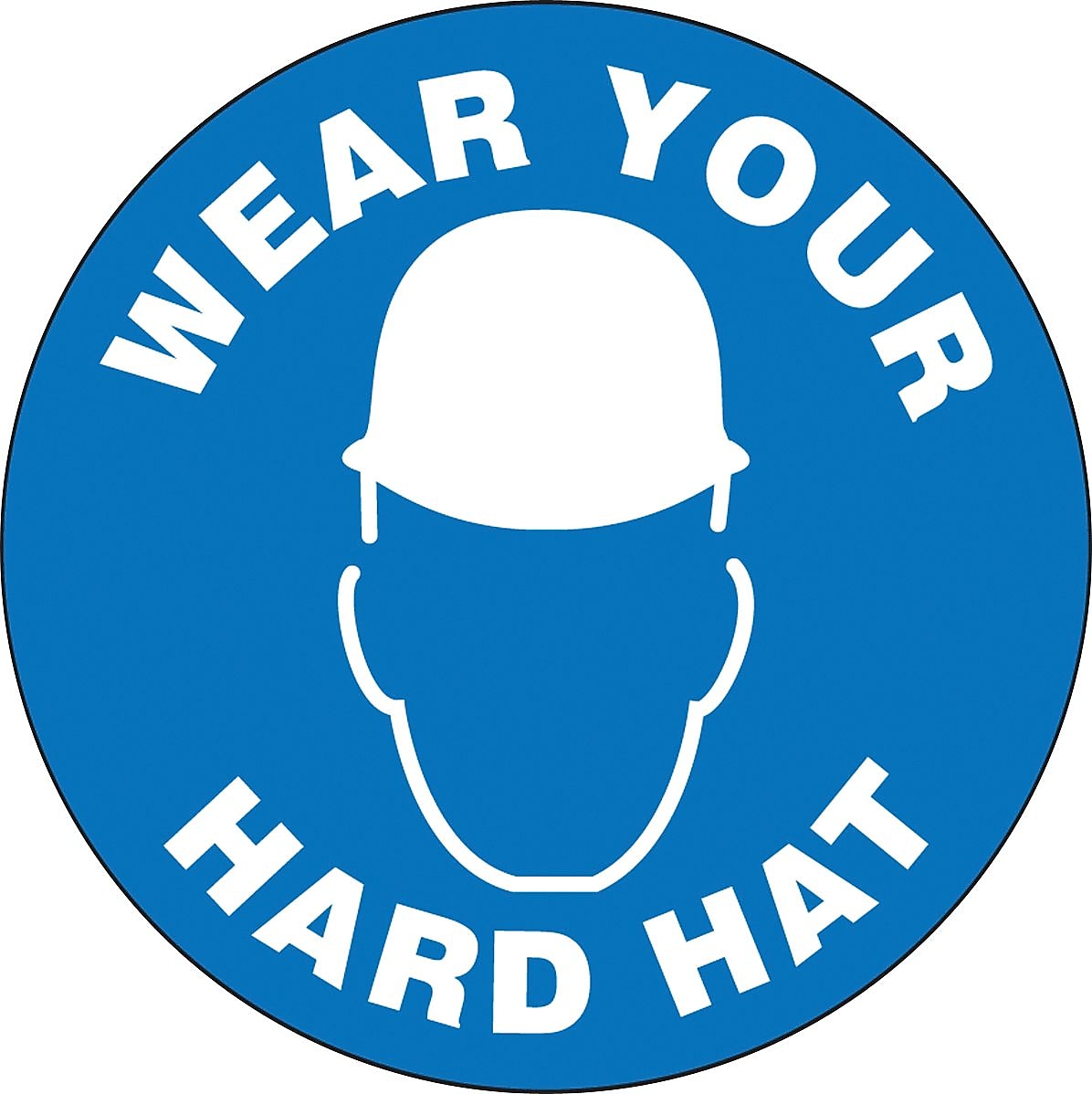 Accuform Signs Hard Hat/Helmet Decal, WEAR YOUR HARD HAT, 2 1/4", Adhesive Vinyl, 10/Pack