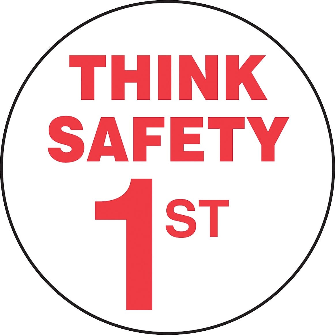 Accuform Hard Hat/Helmet Decal, THINK SAFETY 1ST, 2 1/4", Adhesive Vinyl, 10/Pack (LHTL193)