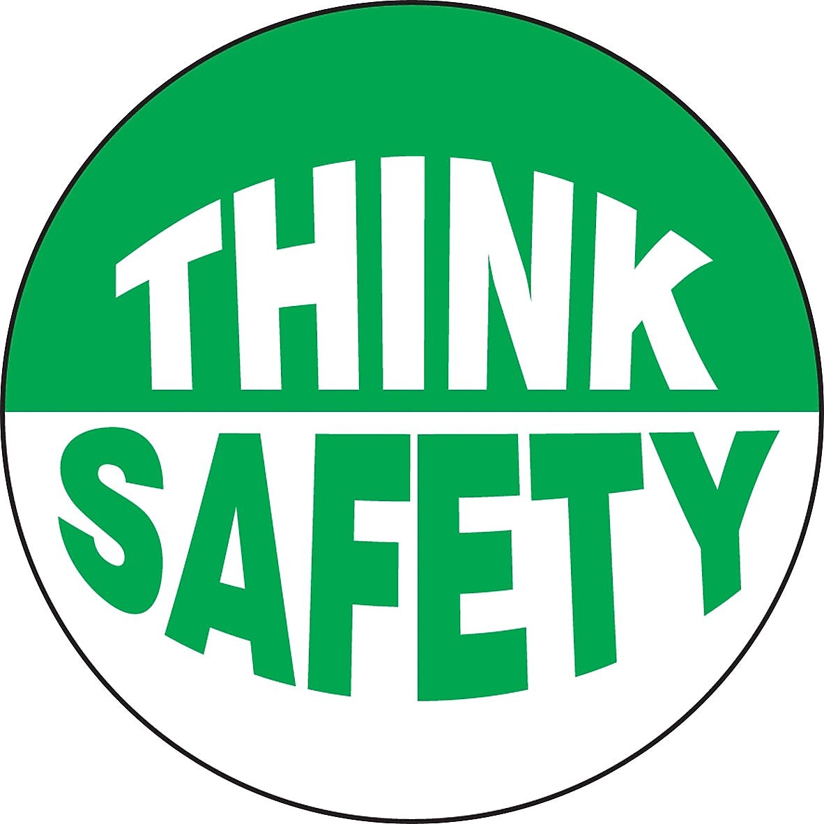 Accuform Hard Hat/Helmet Decal, THINK SAFETY, 2 1/4", Adhesive Vinyl, 10/Pack (LHTL196)