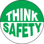 Accuform Hard Hat/Helmet Decal, THINK SAFETY, 2 1/4", Adhesive Vinyl, 10/Pack (LHTL196)