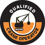 Accuform Hard Hat/Helmet Decal, QUALIFIED CRANE OPERATOR, 2 1/4", Adhesive Vinyl, 10/Pack (LHTL352)