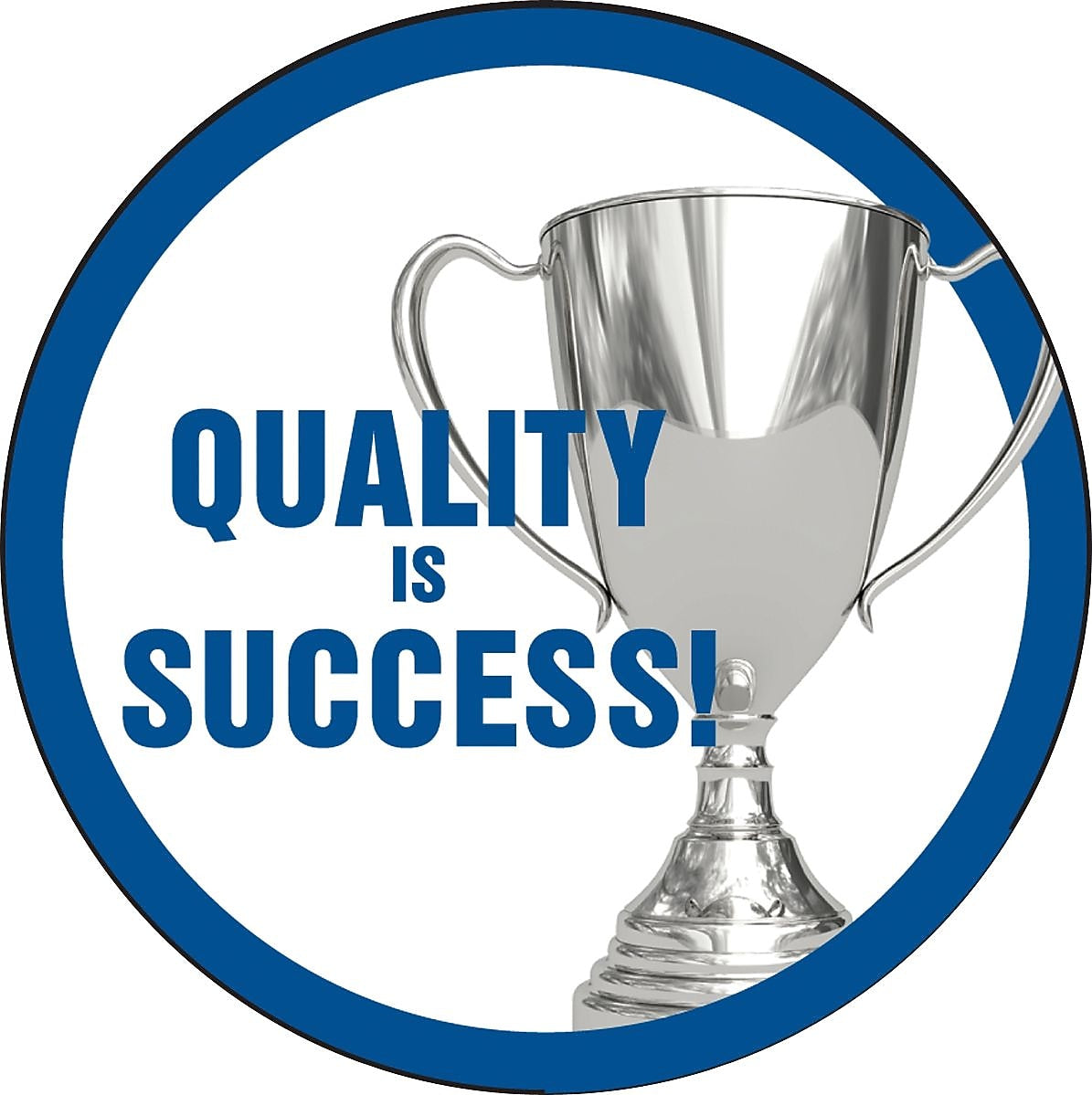 ACCUFORM SIGNS® Hard Hat/Helmet Decal, QUALITY IS SUCCESS!, 2¼", Adhesive Vinyl, 10/Pk