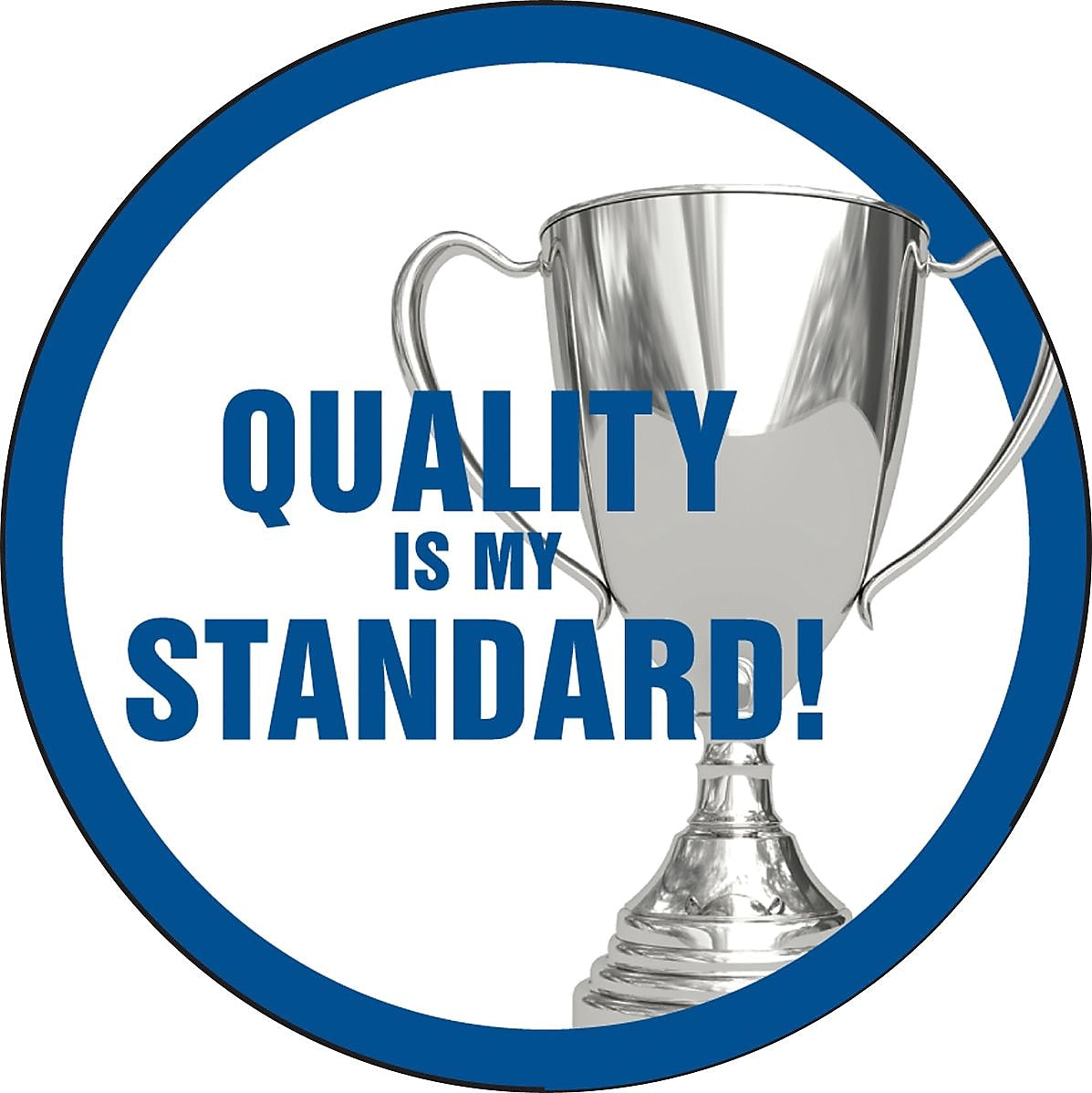 ACCUFORM SIGNS® Hard Hat/Helmet Decal, QUALITY IS MY STANDARD!, 2¼", Adhesive Vinyl, 10/Pk