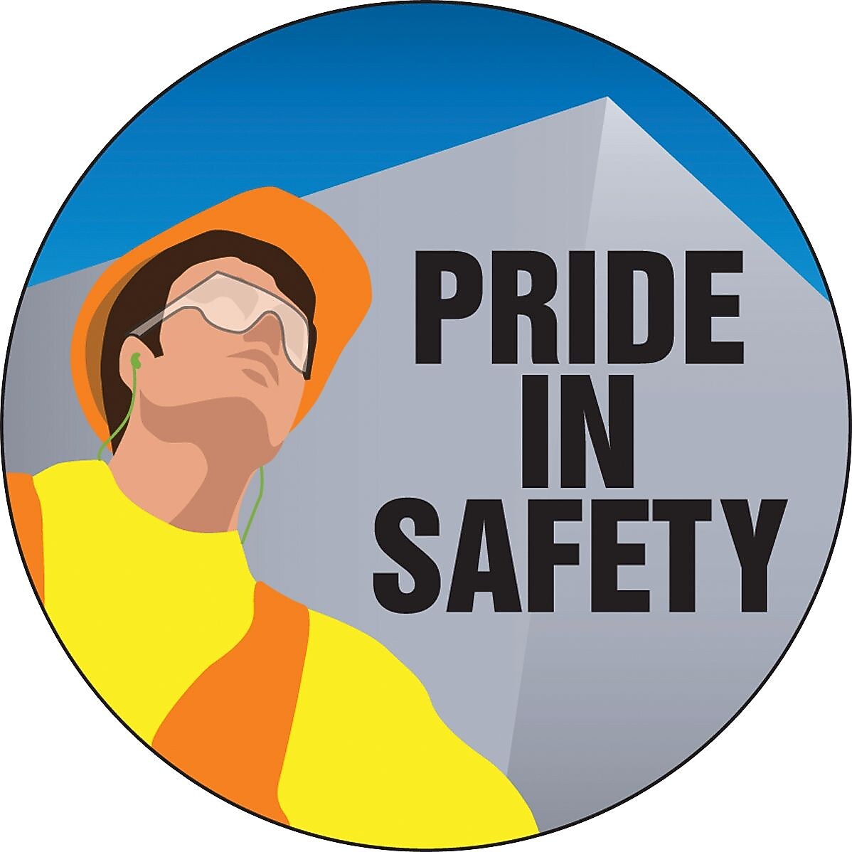 Accuform Hard Hat/Helmet Decal, PRIDE IN SAFETY, 2 1/4", Adhesive Vinyl, 10/Pack (LHTL212)