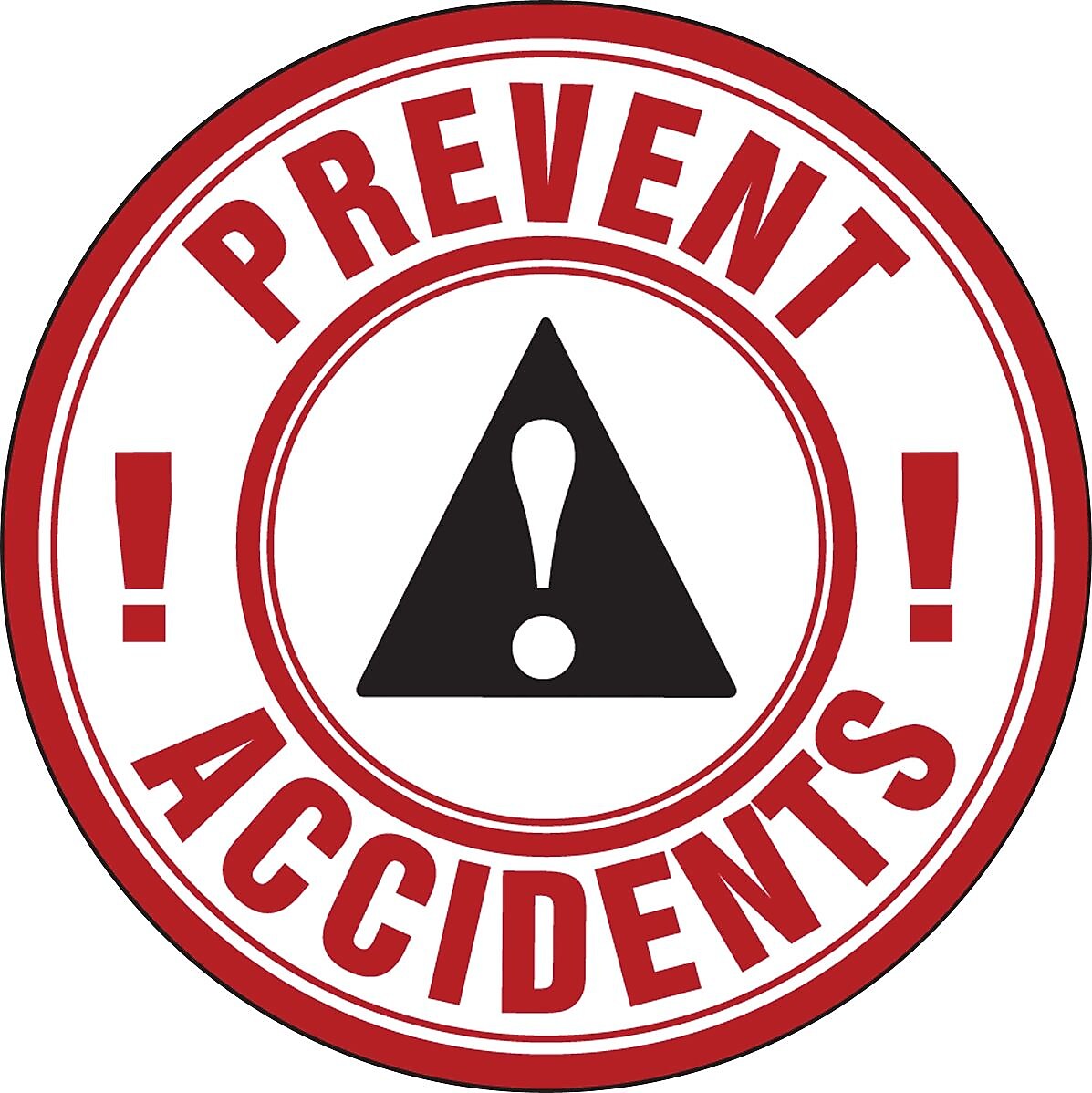 Accuform Hard Hat/Helmet Decal, PREVENT ACCIDENTS!, 2 1/4", Adhesive Vinyl, 10/Pack (LHTL106)
