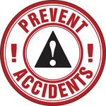Accuform Hard Hat/Helmet Decal, PREVENT ACCIDENTS!, 2 1/4", Adhesive Vinyl, 10/Pack (LHTL106)