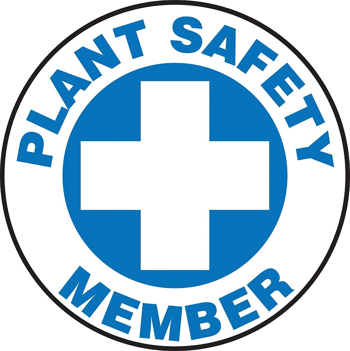 Accuform Hard Hat/Helmet Decal, PLANT SAFETY MEMBER, 2¼", Adhesive Vinyl, 10/Pack (LHTL143)