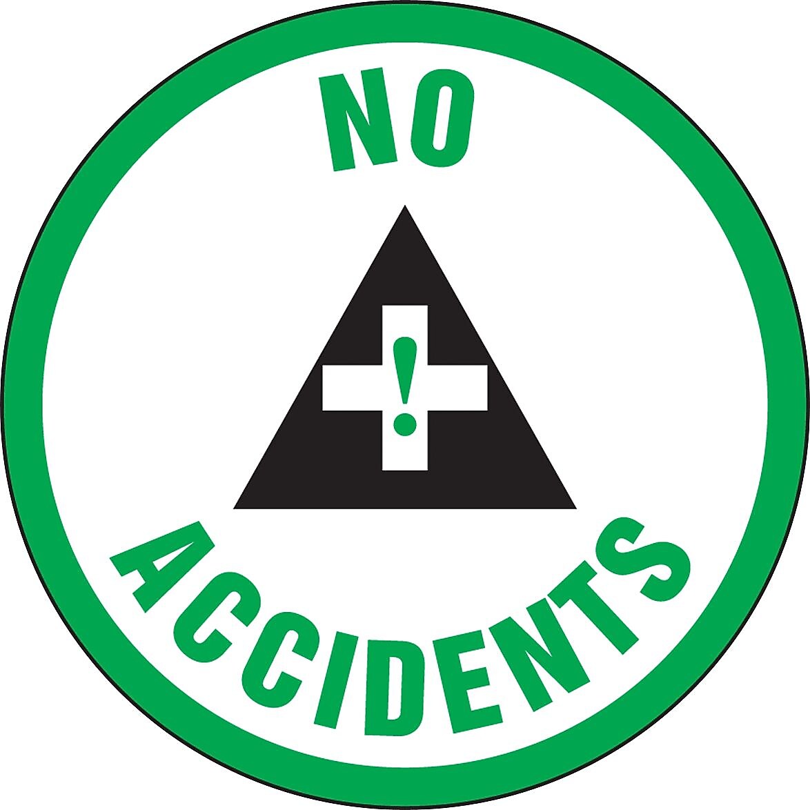 ACCUFORM SIGNS® Hard Hat/Helmet Decal, NO ACCIDENTS, 2¼", Adhesive Vinyl, 10/Pk