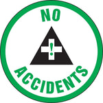 ACCUFORM SIGNS® Hard Hat/Helmet Decal, NO ACCIDENTS, 2¼", Adhesive Vinyl, 10/Pk