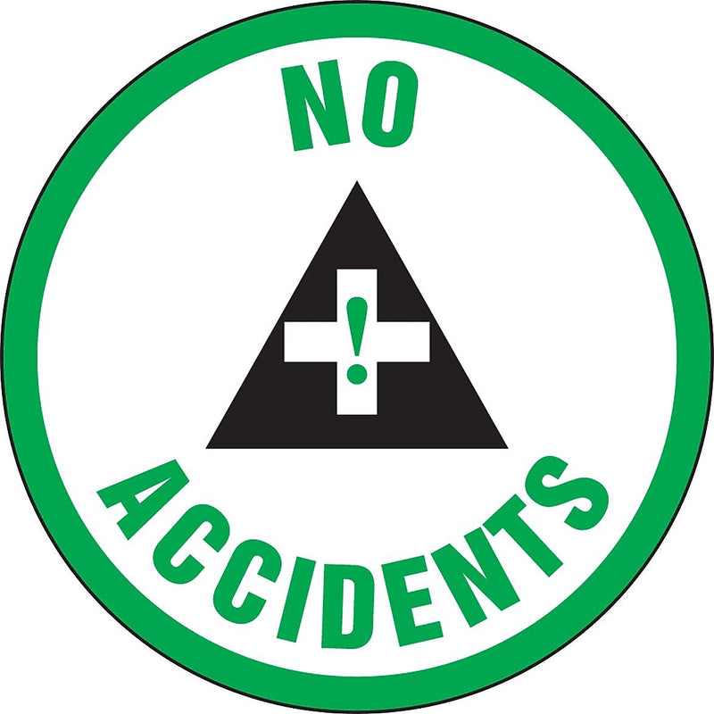 ACCUFORM SIGNS® Hard Hat/Helmet Decal, NO ACCIDENTS, 2¼", Adhesive Vinyl, 10/Pk