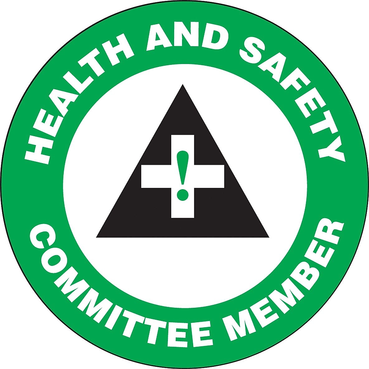 Accuform Hard Hat/Helmet Decal, HEALTH AND SAFETY COMMITTEE MEMBER, 2¼", Adhesive Vinyl, 10/Pack (LHTL133)